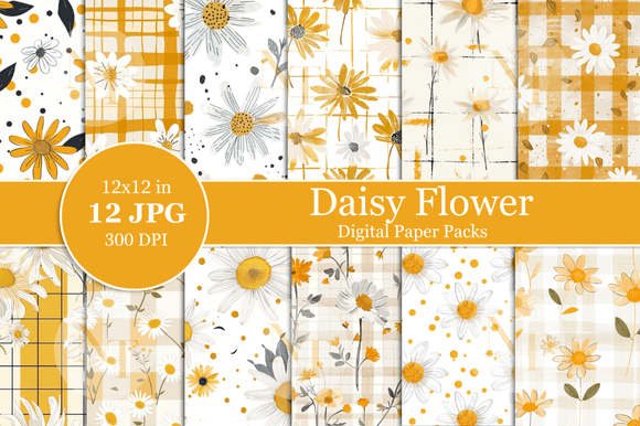 Download Daisy Flower Digital Paper - Paper Collection