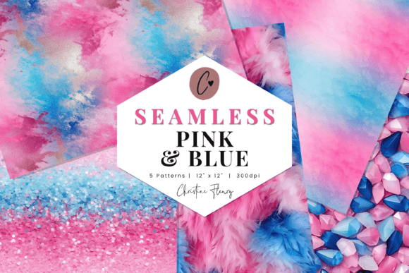 Download Pink and Blue Digital Paper Mini Pack - Paper Collection