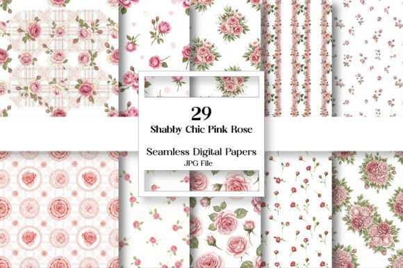 Download Shabby Chic Pink Rose Digital Paper - Paper Collection