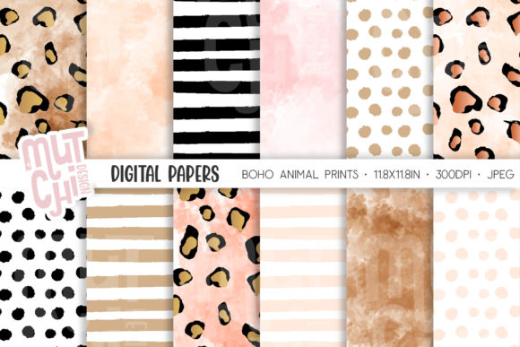 Download Boho Animal Digital Paper Set - Paper Collection