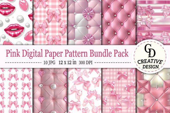 Download Pink Digital Paper Pattern Bundle Pack - Paper Collection