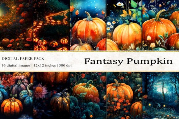 Download Fantasy Pumpkin Digital Papers - Paper Collection