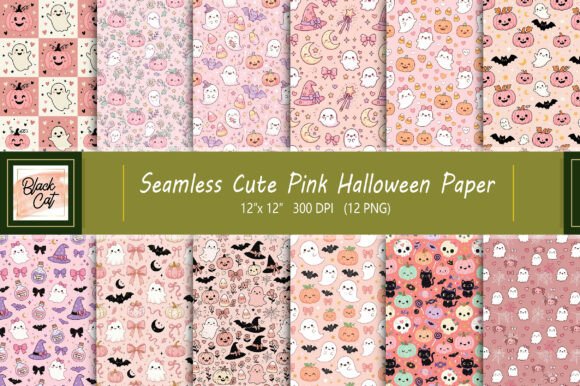 Download Seamless Cute Pink Halloween Paper - Paper Collection