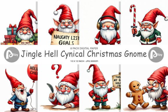 Download Jingle Hell Gnome Digital Paper - Paper Collection