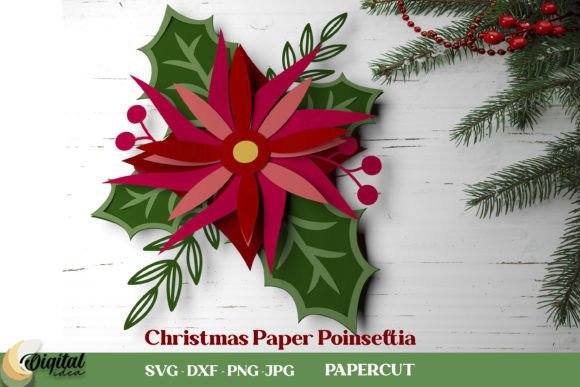 Download 3D Christmas Paper Poinsettia - Paper Collection