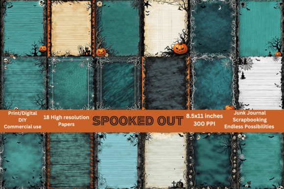 Download 18 Hi-Res 8.5x11 Papers Spooky Season - Paper Collection