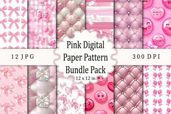 Download Pink Digital Paper Pattern Bundle Pack - Paper Collection