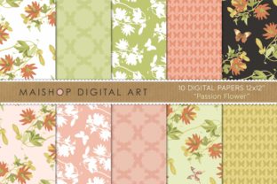 Download Digital Paper Pack Passion Flower Set 01 - Paper Collection
