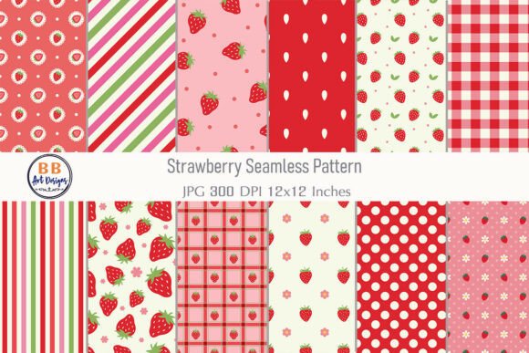 Download Strawberry Pattern Spring Summer Paper - Paper Collection