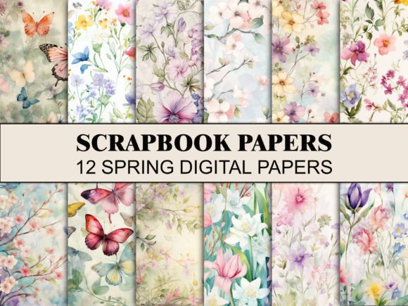 Download Spring Flowers Scrapbook Paper Pattern - Paper Collection