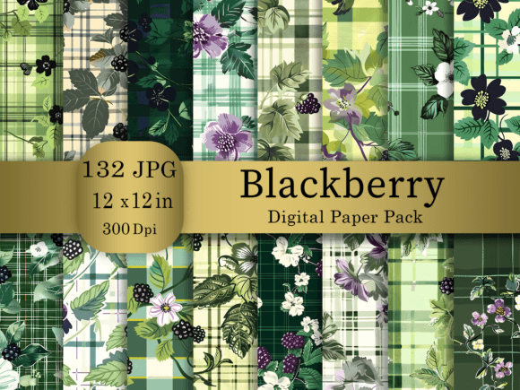 Download Blackberry Flower Digital Paper Bundle - Paper Collection