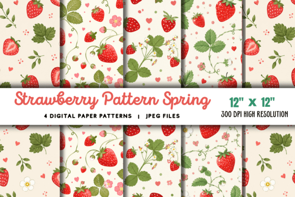 Download Strawberry Pattern Spring Summer Paper - Paper Collection