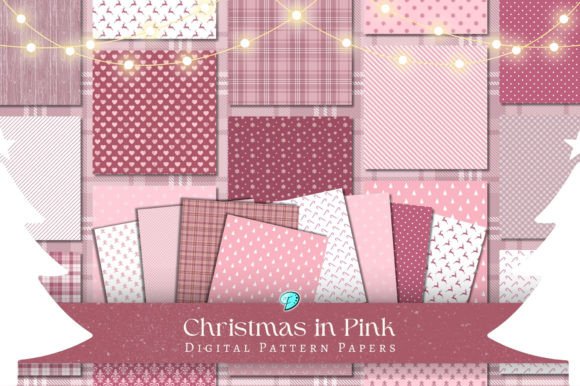Download Christmas in Pink Digital Pattern Papers - Paper Collection